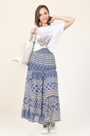 Lollys Laundry |  Viscose maxi skirt Diamond | blue | Picture 4