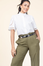 Co'Couture |  Blouse with embroidery details Kellise | white | Picture 2