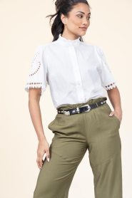 Co'Couture |  Blouse with embroidery details Kellise | white | Picture 4