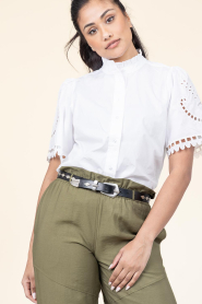 Co'Couture |  Blouse with embroidery details Kellise | white | Picture 5