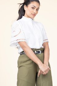 Co'Couture |  Blouse with embroidery details Kellise | white | Picture 6