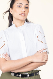 Co'Couture |  Blouse with embroidery details Kellise | white | Picture 9