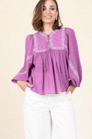ba&sh |  Top with embroidery Praveen | pink | Picture 2