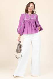 ba&sh |  Top with embroidery Praveen | pink | Picture 3