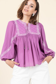 ba&sh |  Top with embroidery Praveen | pink | Picture 4