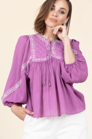 ba&sh |  Top with embroidery Praveen | pink | Picture 5