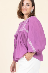 ba&sh |  Top with embroidery Praveen | pink | Picture 6