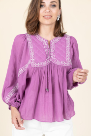 ba&sh |  Top with embroidery Praveen | pink | Picture 8