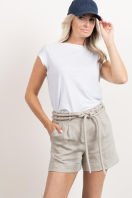 Copenhagen Muse |  Lyocell linen mix short Natuli | beige | Picture 4