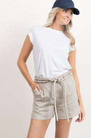 Copenhagen Muse |  Lyocell linen mix short Natuli | beige | Picture 5