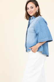 Est'Seven |  Denim blouse Alijah | blue | Picture 7