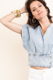 Little Soho |  Earrings Hoops | gold | Picture 3