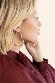 Little Soho |  Heart Hoop earrings Heart | gold | Picture 2
