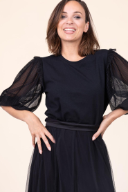 Dante6 |  Transparent Sleeve T-Shirt Annissa | black | Picture 2