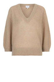 Dante6 |  V-hals Alpaca sweater Rhoda | beige | Picture 1