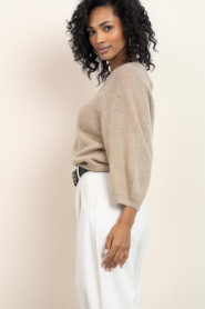 Dante6 |  V-hals Alpaca sweater Rhoda | beige | Picture 7