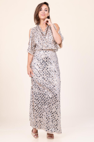 Dante6 |  Maxi skirt with sequins Sabre | silver | Picture 2