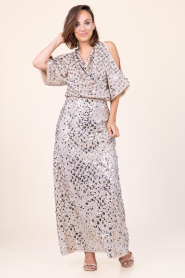 Dante6 |  Maxi skirt with sequins Sabre | silver | Picture 3