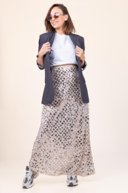 Dante6 |  Maxi skirt with sequins Sabre | silver | Picture 4