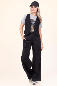 IRO |  High waist wide leg pants Melania | black | Picture 2