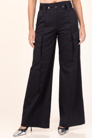 IRO |  High waist wide leg pants Melania | black | Picture 4