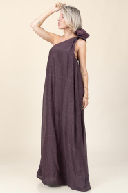 Mes Demoiselles |  Maxi dress with flower detail Fonix | burgundy | Picture 4