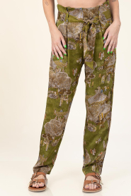 Mes Demoiselles |  Pants with print Poussah | green | Picture 6