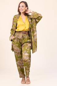 Mes Demoiselles |  Pants with print Poussah | green | Picture 3