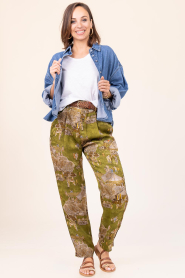 Mes Demoiselles |  Pants with print Poussah | green | Picture 2