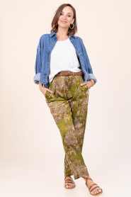 Mes Demoiselles |  Pants with print Poussah | green | Picture 10