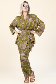Mes Demoiselles |  Oversized kimono with print Pelva | green | Picture 3