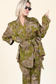 Mes Demoiselles |  Oversized kimono with print Pelva | green | Picture 2