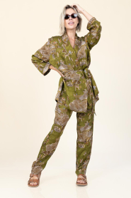 Mes Demoiselles |  Oversized kimono with print Pelva | green | Picture 4