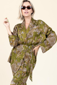 Mes Demoiselles |  Oversized kimono with print Pelva | green | Picture 5