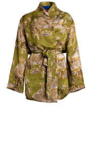 Mes Demoiselles |  Oversized kimono with print Pelva | green | Picture 1
