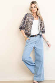 7 For All Mankind |  Pleated wide leg jeans Hana lg34 | blue | Picture 2