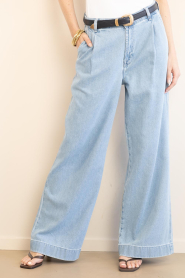 7 For All Mankind |  Pleated wide leg jeans Hana lg34 | blue | Picture 5