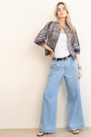 7 For All Mankind |  Pleated wide leg jeans Hana lg34 | blue | Picture 3