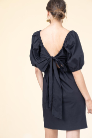 Co'Couture |  Mini dress with puffed sleeves Sanna | black | Picture 8