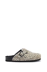 Scholl |  Clogs with fur Fae | animal print 