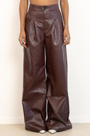 Bad Habits |  Faux leather wide leg pants Frankie | burgundy | Picture 6