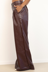 Bad Habits |  Faux leather wide leg pants Frankie | burgundy | Picture 7