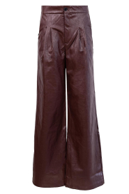Bad Habits |  Faux leather wide leg pants Frankie | burgundy | Picture 1
