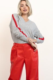 Bad Habits |  Sweater with V-neck Candela | grey | Picture 2