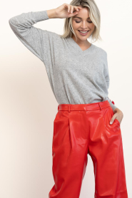Bad Habits |  Sweater with V-neck Candela | grey | Picture 5
