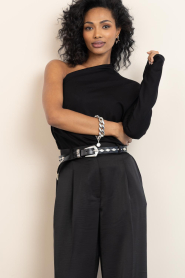 Bad Habits |  One-shoulder top Mahiro | black | Picture 2