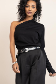 Bad Habits |  One-shoulder top Mahiro | black | Picture 4