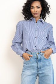 Bad Habits |  Striped blouse Verona | blue | Picture 4