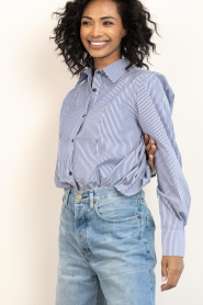 Bad Habits |  Striped blouse Verona | blue | Picture 5