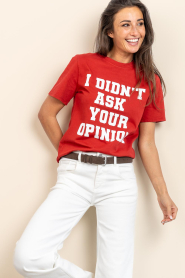 Bad Habits |  T-shirt with print Natalia | red | Picture 2